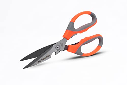 Image of POLYGUARDS Heavy Duty Meat Scissors, Dishwasher Safe Multipurpose Stainless Steel Sharp Utility Food Scissors for Chicken, Poultry, Fish, Herbs, Multicolour - Set of 1