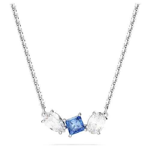 Image of Swarovski Mesmera pendant, Mixed cuts, Blue, Rhodium plated