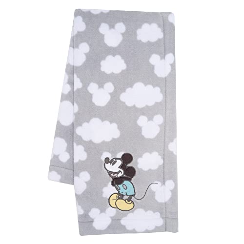 Image of Lambs & Ivy Disney Baby Moonlight Mickey Mouse Gray Soft Fleece Baby Blanket