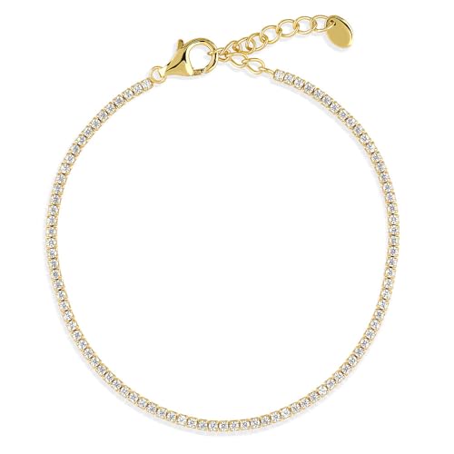 BERRICLE Sterling Silver Round Cut Cubic Zirconia CZ Statement Fashion Tennis Bracelet for Women, 2-3 Piece Set 7 inch4