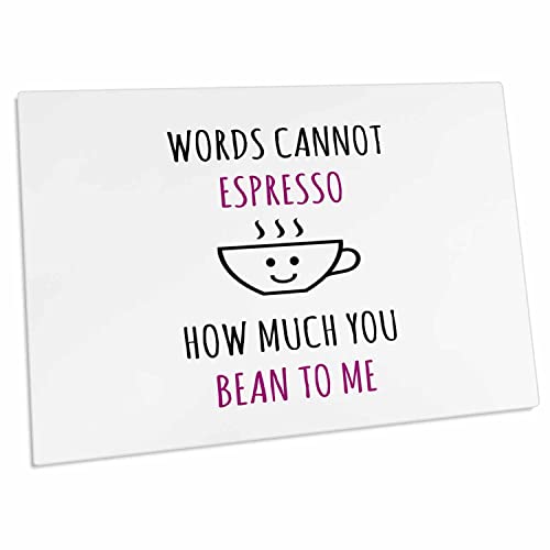 3dRose Words Cannot Espresso How Much You Bean to me - Desk Pad Place Mats miniatura 1