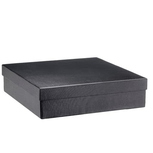 Allure - Bulk Case Of 12 - Large Necklace Box With LED Light, Square Shaped, Elegant Diamond Necklace Case, For Unique Proposal Or Wedding, Luxury Black Velvet Interior Jewelry Display Gift Box.