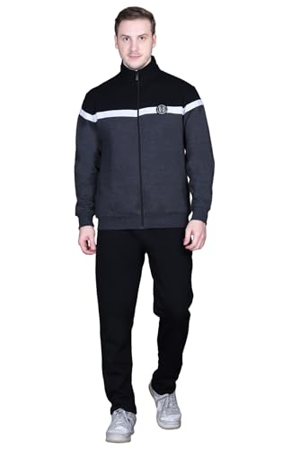 Image of GODFREY Zipper Track Suit For Man Winter Wear High Neck Cotton Tracksuit- Co ords For Men Regular Fit