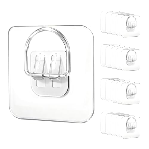 Image of 25 Pack Plate Hangers for The Wall - Invisible Adhesive Hanger for Display, Premium Adhesive Picture Hangers for Decorative Plates, Photo Frames, Paintings & Wall Art, 2.67x2.67 in