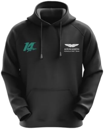DUDEME AM 14 Motorsport Hoodie for Car Enthusiast for Men & Women Black Hoodie 100% Cotton Car Printed Hoodies.