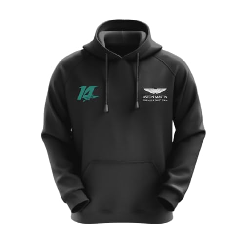 DUDEME AM 14 Motorsport Hoodie for Car Enthusiast for Men & Women Black Hoodie 100% Cotton Car Printed Hoodies.