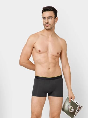 Image of Bummer Men's Finest Modal Underwear with Ultra Soft 4-Way Stretch Fabric for Ultimate Comfort - Anti-Bacterial & Breathable Solid Trunks Innerwear Combo Pack for Men