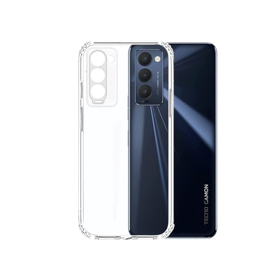 Image of COVERBLACK Soft Rubber Back Cover Compatible Model for Tecno CH6H / Tecno Camon 18 - Transparent