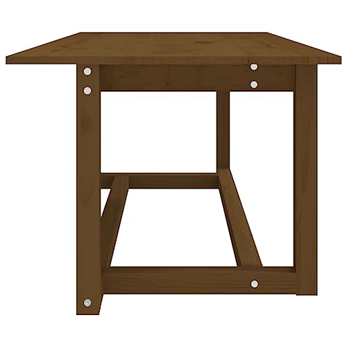 Table basse scandinave en bois massif authentique de pin marron miel