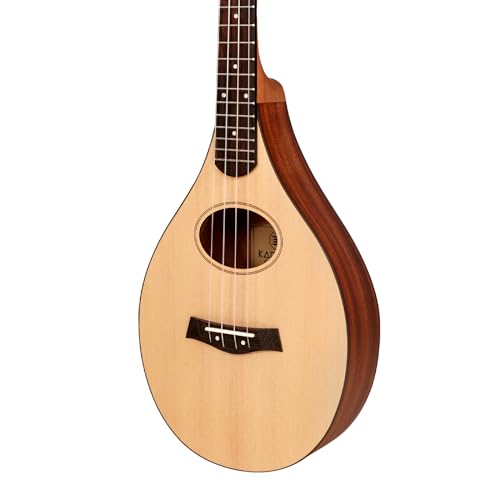 Image of Kadence UKT11 Tenor 26 inch Acoustic Mandolele | Solid Spruce Wood | Teardrop Shape | Comes with Bag | Includes Learning Course | Natural