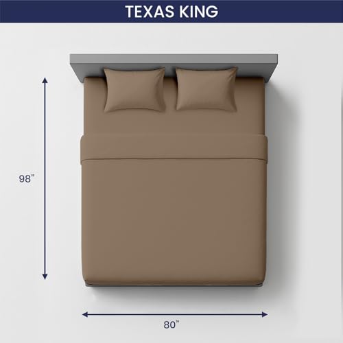 Image of SGI Bedding 80 inchx98 inch 4 Pc Texas King Sheet Set 600 TC 12 inch Deep, Taupe