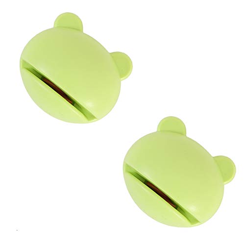 Afilador de cuchillos de estilo de dibujos animados, mini afilador de cuchillos, afilador manual de cocina para el hogar, bonita herramienta de cocina antideslizante multifunción (paquete de 2, verde)