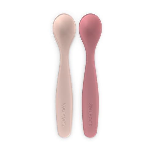 Miniatura 4 de Suavinex, Pack 2 Cucharas Para Bebés De Aprendizaje. Cucharas Infantiles. Aptas Encías Sensibles. Con Mango Largo. Ideal Papillas Y Potitos. Aptas Lavavajillas. Ergonómicas. Bebés 6 Meses, Rosa