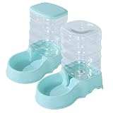 YLSAFET 3.5L Small Medium Pets Automatic Food Feeder and Waterer Set, Transparent Colorful Automatic