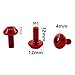kowaku 4Pcs Bike Water Bottle Cage Bolt Bike Screw Kettle Holder Screw Cycling Bicycle Rack Screw Aluminum Alloy Screw M5x12mm, red