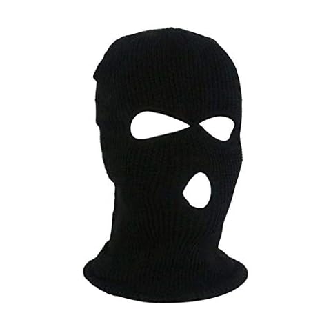 KGM Premium Quality Knitted 3 Hole Balaclava Bally Winter Hats Ski Snowboard Outdoor (Black) Cover