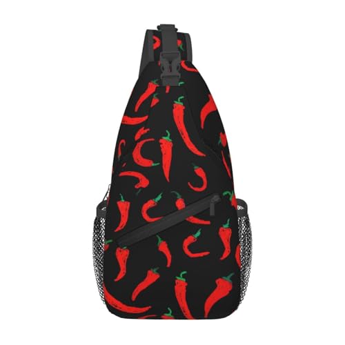 Chili Pepper Sling Backpack Unisex Crossbody Chest Bag Shoulder Chest Bag For Women Men Hiking Travel