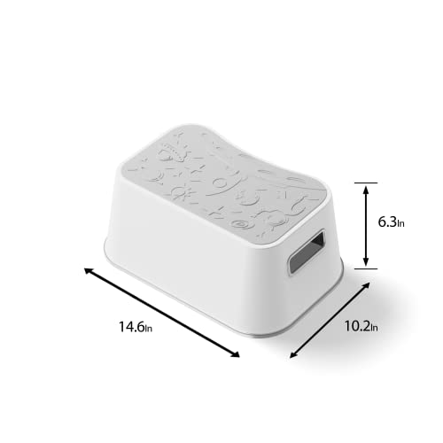 Uncle Wu Step Stool For Kids(2 Pack) - Toddler Lightweight Step Up Stool For Kitchen - Bathroom Safety Bottom As Potty Training Stool - Premium Slip-Resistant Surface Step Stool For Kids/Adult (Gray) #TOP1