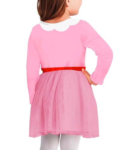 Christmas Cindy Lou Pink Dress Todder Girls Long Sleeve Tutu Dress Novelty Party Festival Dresses 2-3T