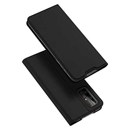 Custodia® PU TPU Flip Folio Funda con Ranura y la Función Stand para Tarjeta Compatible para Huawei Honor 30(Negro)