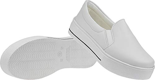Tenis Lumiss Feminino Casual Sapatenis Confort IT (38, Sintético branco)