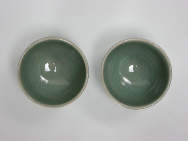 Amazon.co.jp: 人間文化財 柳海剛 高麗青磁象嵌雲鶴文煎茶組湯呑