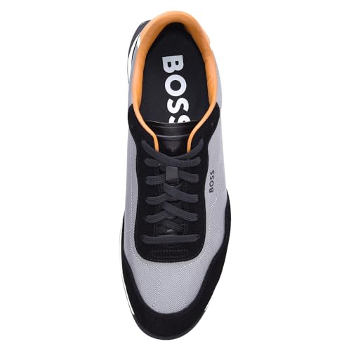 Image of BOSS Men's Zayn Low Profile Suede Leather Two Tone Sneaker