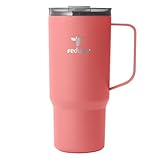REDUCE 24 oz Hot1 Vacuum Insulated Mug for Hot Tea, Coffee and Other Hot Drinks - With Flo-Motion Lid and Handle, Single-Serve and Cupholder Friendly, Keeps Drinks Hot for up to 8 Hrs, Baked Clay