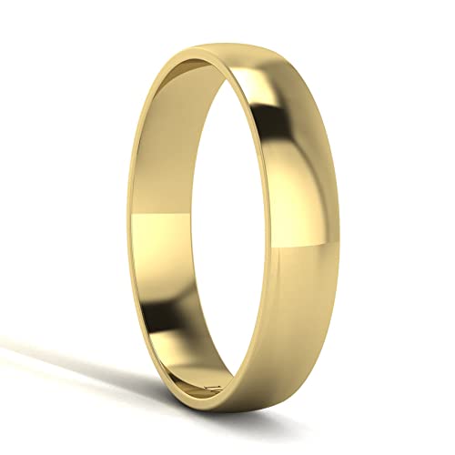 Image of LANDA JEWEL Unisex Solid 10k White Rose Yellow Gold 4mm Comfort Traditional Highly Polished Wedding Ring Plain Band