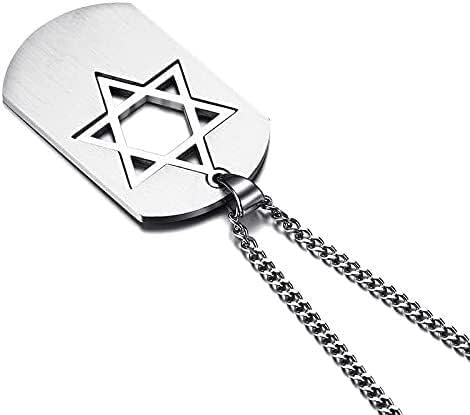 Miniatura 6 de Collar con colgante de estrella de David para hombre, collar de amuleto de estrella de David de seis puntas con símbolo de estrella de David para