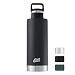 Esbit Isolierflasche Sculptor Standard Mouth, Edelstahl Insulated Bottle, 1 Liter, Acciaio Inox, Nero
