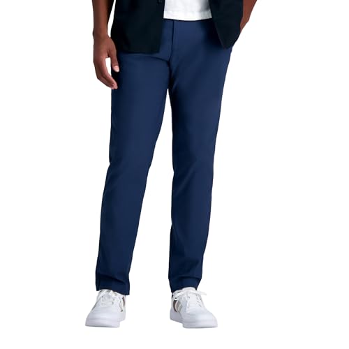 Haggar Men's Life Khaki Straight Fit Flat Front Flex Pant