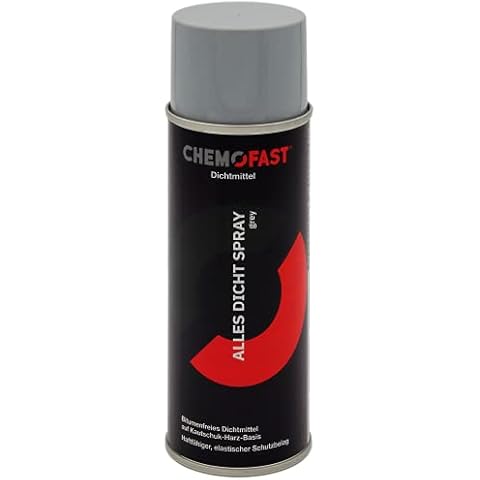 CHEMOFAST Alles-Dicht-Spray, universal Dichtmittel, haftfähig wasserfest & elastisch, Flüssigkunststoff, Dichtungsspray, Sprühkunststoff 400ml, grau Cover