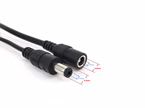 Hualand 2 Pack Black 1 Female To 4 Male 5.5Mm X 2.1Mm Cctv Dc Power Supply Splitter Cable #TOP1