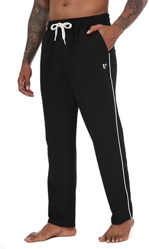Vortewind Jogginghose Herren Baumwolle Trainingshose Herren Lang Atmungsaktiv,Sporthose mit 3 Taschen & elastischem Bund für Freizeit