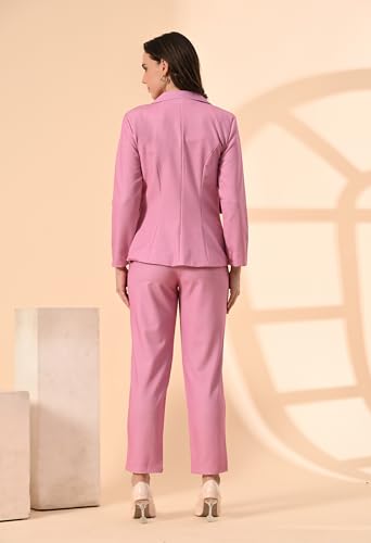 Image of Women's 3-Piece Cotton Blend Suit Set - Formal Blazer, High-Waist Pants & Camisole Top | Elegant Office Wear & Business Attire for Work, Meetings, and Events