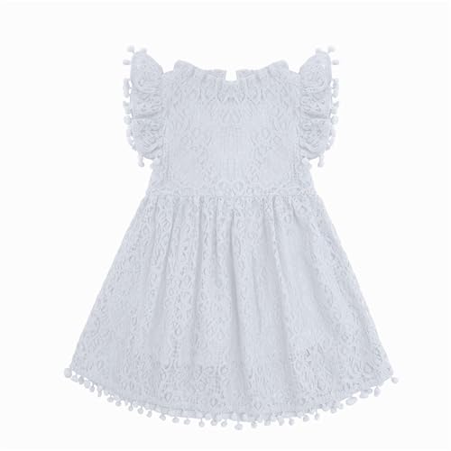 Robe fille en dentelle ajourée idéale pour les fêtes de mariage et cérémonies d'été