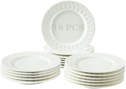 Staub Ceramic Dinnerware 4-pc 6-inch Appetizer Plate Set - White