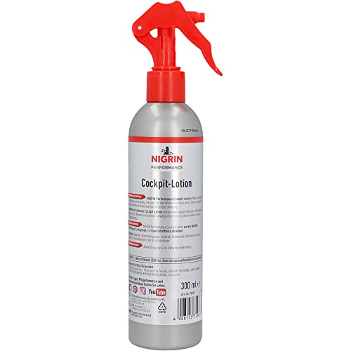 NIGRIN Performance Cockpit-Lotion, farbauffrischend, antistatisch und staubabweisend, 300 ml