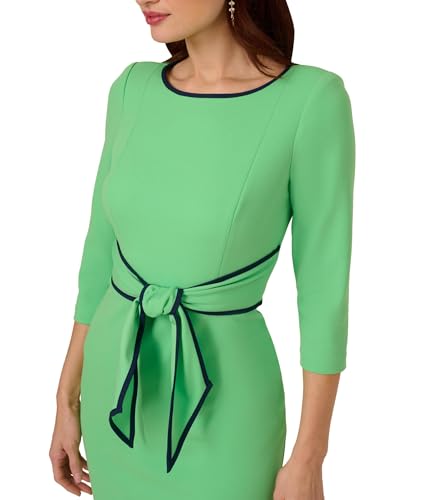 Image of Adrianna Papell Tipped Crepe Tie Dress