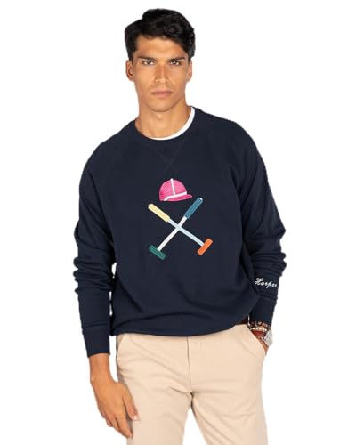 HARPER & NEYER Sudadera Vermont de Hombre en Color Azul (FR/ES, Letras, S, Regular, Regular, Dark Blue)