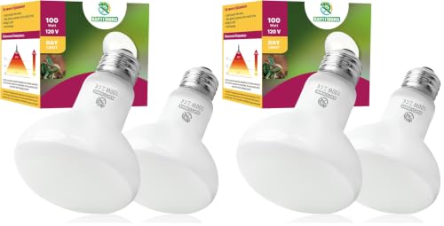 Image of Reptile Heat Lamp Bulbs, Simulate Natural Sunlight Heat Light Bulb, 4 Pack 100W Amphibian Terrarium Basking Spot Lamp for Reptile, Bearded Dragon, Lizard, Turtle, Snake