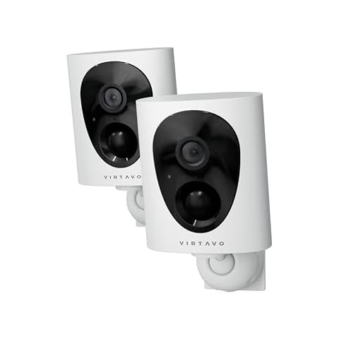 virtavo VistaFlask 2K Security Cameras Wireless Outdoor, Battery Powered, AI Motion Detection, for Home Security, Starlight Lens for Colorful Night Vision, Weatherproof, Cloud/SD Storage 2Pack Cover