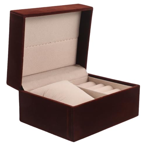 MUELODSIC Caja Organizadora De Joyería De Viaje Diseño De Tapa Abatible Estuche Para Anillos Pendientes y Collares Almacenamiento Elegante Para Hombres y Mujeres