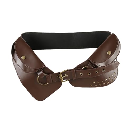 Stylish PU Leather Belt Punk Styled Waist Chain with Rivet Decor for Everyday Commutes Casual Gatherings Date