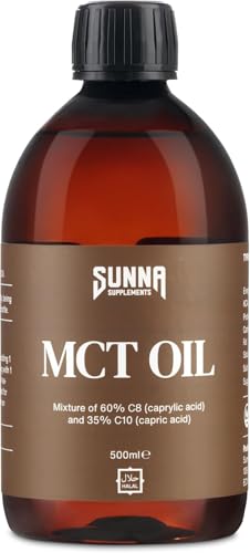 SUNNA SUPPLEMENTS MCT Oil 500ml – 100% Pure Coconut-Derived C8 & C10 – Supports Keto & Paleo – Supports Energy & Focus – Easy to Digest – Gut-Friendly – No Palm Oil – Vegan Friendly