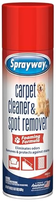 Sprayway Carpet Cleaner (Pet), 19oz, Pack of 6 | Removes Pet Stains & Odors, Foaming Action | Deep Cleans Carpets & Upholstery | Fresh Scent, Quick-Drying Formula