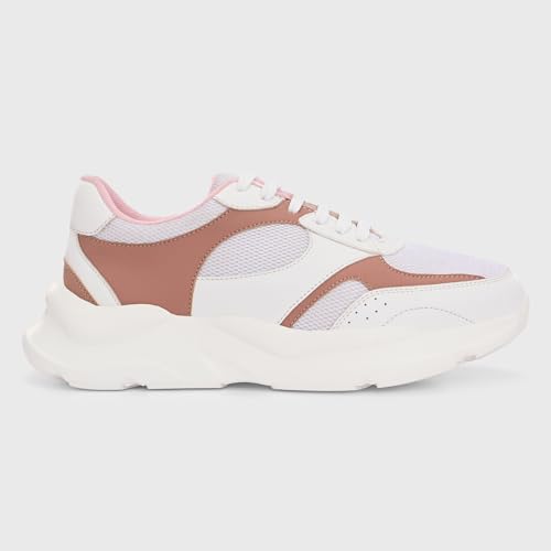 Image of Centrino Women Chunky Sneaker | Cushioned Insole for Comfort | Stylish Lace-Up Design | Perfect for Casual Shoe for Girls (A6855)