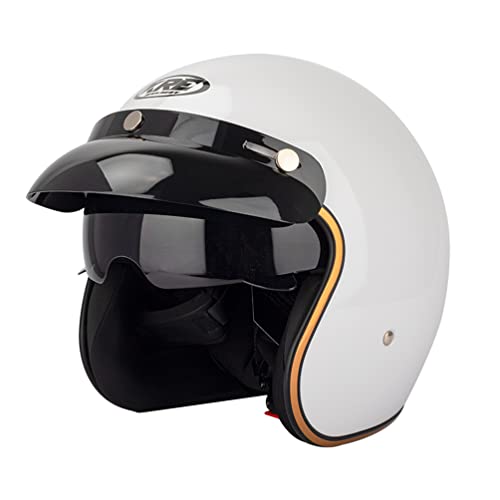 Casco de motocicleta vintage para hombres y mujeres Diseño retro clásico de cara abierta Ligero DOT Aprobado para Moto Cruiser Cover
