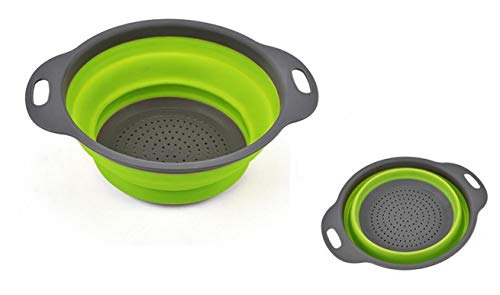 Passoire pliable durable pour la cuisine - Couleur : vert - Robuste et fiable